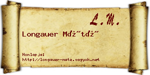 Longauer Máté névjegykártya
